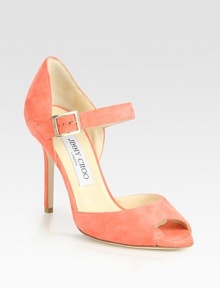 Low-cut suede style with a wide, adjustable Mary Jane strap and peep toe. Self-covered heel, 4 (100mm)Suede upperLeather lining and solePadded insoleMade in ItalyOUR FIT MODEL RECOMMENDS ordering true size. Low-cut suede style with a wide, adjustable Mary Jane strap and peep toe. Self-covered heel, 4 (100mm)Suede upperLeather lining and solePadded insoleMade in ItalyOUR FIT MODEL RECOMMENDS ordering true size.