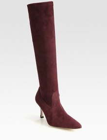 This long, lean silhouette of supple Italian suede is destined to be a classic.Self-covered heel, 2¾ (70mm) Shaft, 15 Leg circumference, 12 Pointed toe Leather lining and sole Padded insole Made in ItalyOUR FIT MODEL RECOMMENDS ordering one size up as this style runs small. This long, lean silhouette of supple Italian suede is destined to be a classic.Self-covered heel, 2¾ (70mm) Shaft, 15 Leg circumference, 12 Pointed toe Leather lining and sole Padded insole Made in ItalyOUR FIT MODEL RECOMMENDS ordering one size up as this style runs small.