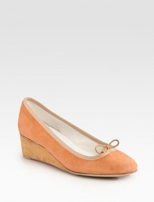Buttery suede with a self-covered wedge, elastic trim and subtle string bow. Self-covered wedge, 2 (50mm)Suede upperLeather liningRubber solePadded insoleMade in FranceOUR FIT MODEL RECOMMENDS ordering one size up as this style runs small. Buttery suede with a self-covered wedge, elastic trim and subtle string bow. Self-covered wedge, 2 (50mm)Suede upperLeather liningRubber solePadded insoleMade in FranceOUR FIT MODEL RECOMMENDS ordering one size up as this style runs small.