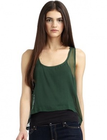 THE LOOKSleevelessRacerbackSemi-sheer fabricTHE FITAbout 21 from shoulder to hemTHE MATERIALRayonCARE & ORIGINDry cleanMade in USAModel shown is 5'11 (180cm) wearing US size Small. THE LOOKSleevelessRacerbackSemi-sheer fabricTHE FITAbout 21 from shoulder to hemTHE MATERIALRayonCARE & ORIGINDry cleanMade in USAModel shown is 5'11 (180cm) wearing US size Small.