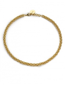 THE LOOKA polished, tailored chain with the rich look of ropeLobster claspTHE FITLength, about 16 plus 1 extenderTHE MATERIAL18k gold platingORIGINMade in Italy THE LOOKA polished, tailored chain with the rich look of ropeLobster claspTHE FITLength, about 16 plus 1 extenderTHE MATERIAL18k gold platingORIGINMade in Italy