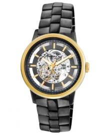 Kenneth Cole New York leaves nothing to the imagination, highlighting their expert craftsmanship with this exposed automatic watch. Kenneth Cole New York leaves nothing to the imagination, highlighting their expert craftsmanship with this exposed automatic watch.