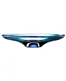 An elegant fluidity in shades of the sea gives this Vision dish from Kosta Boda an ethereal quality that's truly mesmerizing. Royal and azure blues deepen and fade in heavy art glass with an elongated shape and endless allure. An elegant fluidity in shades of the sea gives this Vision dish from Kosta Boda an ethereal quality that's truly mesmerizing. Royal and azure blues deepen and fade in heavy art glass with an elongated shape and endless allure.