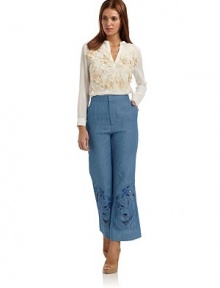 THE LOOKFront floral embroidered appliquéV-slit at neckLong sleeves with barrel cuffsTHE FITAbout 22 from shoulder to hemTHE MATERIALSilkCARE & ORIGINDry cleanImportedModel shown is 5'10 (177cm) wearing US size 4. THE LOOKFront floral embroidered appliquéV-slit at neckLong sleeves with barrel cuffsTHE FITAbout 22 from shoulder to hemTHE MATERIALSilkCARE & ORIGINDry cleanImportedModel shown is 5'10 (177cm) wearing US size 4.