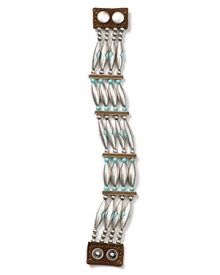 Lauren Ralph Lauren pays homage to Southwestern style with this suede and silver bracelet, accented by an evocative mix of turquoise beads. Lauren Ralph Lauren pays homage to Southwestern style with this suede and silver bracelet, accented by an evocative mix of turquoise beads.