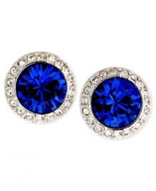 Blue breaks out in this pair of stud earrings from Givenchy. Crafted from silver-tone mixed metal, the earrings feature glistening glass accents. Approximate drop: 1-1/2 inches. Blue breaks out in this pair of stud earrings from Givenchy. Crafted from silver-tone mixed metal, the earrings feature glistening glass accents. Approximate drop: 1-1/2 inches.