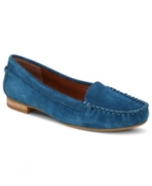 Finish your look with a bold statement. Lucky Brand's Coral moc flats feature a brightly colored suede leather upper that's sure to turn heads. Finish your look with a bold statement. Lucky Brand's Coral moc flats feature a brightly colored suede leather upper that's sure to turn heads.