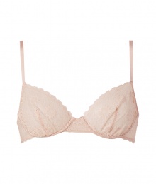 Sexy blush crochet lace underwire bra - This sultry yet sweet bra is perfect under any outfit - Adorable crochet lace detail and versatile blush color - Made by high-end intimate apparel brand Kiki de Montparnasse Sexy blush crochet lace underwire bra - This sultry yet sweet bra is perfect under any outfit - Adorable crochet lace detail and versatile blush color - Made by high-end intimate apparel brand Kiki de Montparnasse