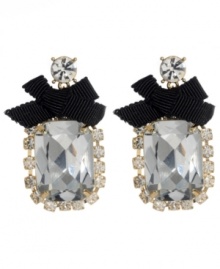 Go super glam with these fun, flirty earrings from Betsey Johnson. In mixed metal and crystal accents. Approximate drop: 3/4 inch. Go super glam with these fun, flirty earrings from Betsey Johnson. In mixed metal and crystal accents. Approximate drop: 3/4 inch.