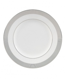 Romance weds modern sensibility in bridal designer Vera Wang's exquisite dinnerware and dishes collaboration with Wedgwood. Echoing the decorative touches that transform a bridal gown, Grosgrain's pure white bone china is adorned with a border of textured platinum ribbon. Romance weds modern sensibility in bridal designer Vera Wang's exquisite dinnerware and dishes collaboration with Wedgwood. Echoing the decorative touches that transform a bridal gown, Grosgrain's pure white bone china is adorned with a border of textured platinum ribbon.