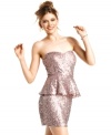 Wow-factor? Check! Flirty style? Check! Rock this sequined peplum dress from As U Wish for a strapless look that's supremely femme -- and altogether chic.