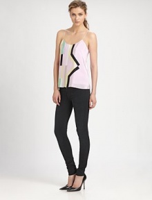 Glistening silk tank in a geometric print works wonders on its own or underneath your favorite blazer. ScoopneckSpaghetti strapsLow-cut backSilkDry cleanImportedModel shown is 5'10 (177cm) wearing US size 4. Glistening silk tank in a geometric print works wonders on its own or underneath your favorite blazer. ScoopneckSpaghetti strapsLow-cut backSilkDry cleanImportedModel shown is 5'10 (177cm) wearing US size 4.