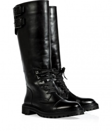 This modernized take on the classic combat boot from Belstaff will add a tough-meets-chic aesthetic to your casual look - Capped toe, rugged rubber lug sole, lace-up front, back dual buckle detail - Pair with skinny jeans, an oversized blouse and an equestrian-inspired blazer This modernized take on the classic combat boot from Belstaff will add a tough-meets-chic aesthetic to your casual look - Capped toe, rugged rubber lug sole, lace-up front, back dual buckle detail - Pair with skinny jeans, an oversized blouse and an equestrian-inspired blazer