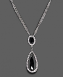 A fearless accessory with ultimate elegance, by Monet. This beautiful necklace features faceted glass stones accented with pave crystals. Approximate length: 16-18 inches. Approximate drop: 2-1/4 inches. A fearless accessory with ultimate elegance, by Monet. This beautiful necklace features faceted glass stones accented with pave crystals. Approximate length: 16-18 inches. Approximate drop: 2-1/4 inches.