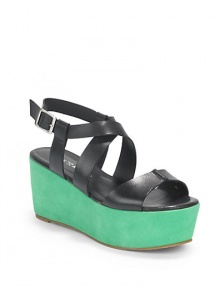 THE LOOKAdjustable crisscross leather ankle strap with bucklePadded insoleContrast suede-covered wedge, 3(75mm)Contrast suede-covered platform, 1½(40mm)Compares to a 1½ heel(40mm)THE MATERIALVegetal leather and suede upperLeather liningMan-made soleORIGINImported THE LOOKAdjustable crisscross leather ankle strap with bucklePadded insoleContrast suede-covered wedge, 3(75mm)Contrast suede-covered platform, 1½(40mm)Compares to a 1½ heel(40mm)THE MATERIALVegetal leather and suede upperLeather liningMan-made soleORIGINImported