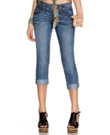 For a cool capri look to get you through hot days, turn to this style from Jolt where awesome fading and a fun back pocket design unite! For a cool capri look to get you through hot days, turn to this style from Jolt where awesome fading and a fun back pocket design unite!