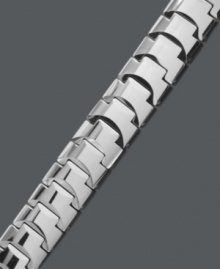 Precise style in geometric patterns. Men's bracelet features a shapely link design with a high-polish finish. Crafted in tungsten. Approximate length: 8-1/2 inches. Precise style in geometric patterns. Men's bracelet features a shapely link design with a high-polish finish. Crafted in tungsten. Approximate length: 8-1/2 inches.