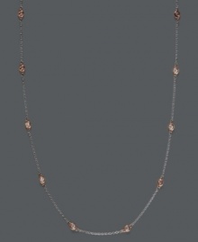 Bring on the shine! EFFY Collection's stunning station necklace features a neat row of round-cut diamonds (3/8 ct. t.w.). Chain and setting crafted in 14k white gold and 14k rose gold. Approximate length: 16 to 18 inches (adjustable).