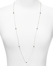 This striking Judith Jack necklace works a simple vibe, but it is exquisitely crafted too-finished in sterling silver with marcastite stone stations. This striking Judith Jack necklace works a simple vibe, but it is exquisitely crafted too-finished in sterling silver with marcastite stone stations.