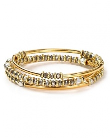 Start an arm party with this bracelet trio from Vanessa Mooney. Crafted of gold-plated metal with glass beads, it's a total wrist tryst. Start an arm party with this bracelet trio from Vanessa Mooney. Crafted of gold-plated metal with glass beads, it's a total wrist tryst.