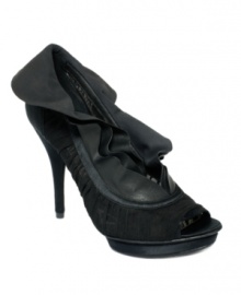 Who knew ruffles could be so sexy. ABS by Allen Schwartz' Adele evening pumps look great and feature a luxe leather sole. Who knew ruffles could be so sexy. ABS by Allen Schwartz' Adele evening pumps look great and feature a luxe leather sole.