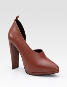 Luxe leather style in an elegant half- d'Orsay shape, finished with a chunky heel and slight platform. Self-covered heel, 5 (125mm) Platform, 1 (25mm) Compares to a 4 heel (100mm) Leather upper Leather lining and sole Padded insole Made in Italy Luxe leather style in an elegant half- d'Orsay shape, finished with a chunky heel and slight platform. Self-covered heel, 5 (125mm) Platform, 1 (25mm) Compares to a 4 heel (100mm) Leather upper Leather lining and sole Padded insole Made in Italy