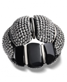 Accessorize alluringly. Add fashionable flair to your daytime look with this stylish stretch bracelet from Alfani. Made in hematite tone mixed metal, it's artfully adorned with subtly sparkling acrylic stones. The stretch design offers a flexible, comfortable fit. Approximate diameter: 2-1/4 inches. Accessorize alluringly. Add fashionable flair to your daytime look with this stylish stretch bracelet from Alfani. Made in hematite tone mixed metal, it's artfully adorned with subtly sparkling acrylic stones. The stretch design offers a flexible, comfortable fit. Approximate diameter: 2-1/4 inches.