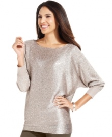 A sprinkling of sequins makes this Alfani petite sweater sparkle for a celebration or just because! A sprinkling of sequins makes this Alfani petite sweater sparkle for a celebration or just because!