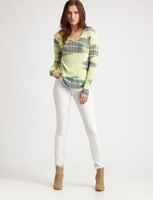 Retro yet so trend-forward, this supremely soft scoopneck has long sleeves and a vivacious tie-dyed print. ScoopneckLong sleeves90% micro modal/10% silkDry cleanMade in USAModel shown is 5'10 (177cm) wearing US size XS/S. Retro yet so trend-forward, this supremely soft scoopneck has long sleeves and a vivacious tie-dyed print. ScoopneckLong sleeves90% micro modal/10% silkDry cleanMade in USAModel shown is 5'10 (177cm) wearing US size XS/S.