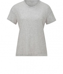 Stylish t-shirt in pure, light grey Pima cotton - Supremely soft and lightweight, ideal for layering - Classic crew neck and short sleeves - Straight, relaxed silhouette - The standout detail: shirt hem hangs longer in the back - A chic twist on a wardrobe staple, great for everyday - Pair with skinny jeans, slim 7/8 trousers or a pencil skirt Stylish t-shirt in pure, light grey Pima cotton - Supremely soft and lightweight, ideal for layering - Classic crew neck and short sleeves - Straight, relaxed silhouette - The standout detail: shirt hem hangs longer in the back - A chic twist on a wardrobe staple, great for everyday - Pair with skinny jeans, slim 7/8 trousers or a pencil skirt