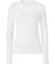 Classic white long sleeve crew neck tee - This must-have basic is a perfect addition to any closet - Flattering slim cut and easy to style versatile silhouette - Pair with skinny jeans and a boyfriend cardigan for casual cool - Try with cargo pants and ballet flats Classic white long sleeve crew neck tee - This must-have basic is a perfect addition to any closet - Flattering slim cut and easy to style versatile silhouette - Pair with skinny jeans and a boyfriend cardigan for casual cool - Try with cargo pants and ballet flats