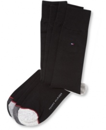 These socks from Tommy Hilfiger are a soft and stylish addition to your footwear accompaniments. These socks from Tommy Hilfiger are a soft and stylish addition to your footwear accompaniments.
