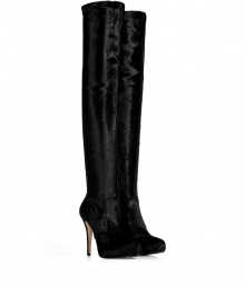 Ultra luxurious in silky black stretch haircalf, Le Sillas over-the-knee boots lend a statement glamorous finish to any outfit - Almond toe, partial inside zip, overlasted platform, rubber detailed sole for traction - Over-the-knee height - For an eye-catching look, wear with opaque tights and sharply tailored skirts Ultra luxurious in silky black stretch haircalf, Le Sillas over-the-knee boots lend a statement glamorous finish to any outfit - Almond toe, partial inside zip, overlasted platform, rubber detailed sole for traction - Over-the-knee height - For an eye-catching look, wear with opaque tights and sharply tailored skirts