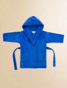 Velvety soft and cozy cotton terry velour in a hooded cover-up styled with a shawl collar and belted waist. Front patch pockets Machine wash ImportedFOR PERSONALIZATION Select a quantity, then scroll down and click on PERSONALIZE & ADD TO BAG to choose and preview your monogramming options. Please allow 4 weeks for delivery. Velvety soft and cozy cotton terry velour in a hooded cover-up styled with a shawl collar and belted waist. Front patch pockets Machine wash ImportedFOR PERSONALIZATION Select a quantity, then scroll down and click on PERSONALIZE & ADD TO BAG to choose and preview your monogramming options. Please allow 4 weeks for delivery.