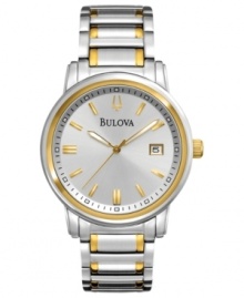 A handsome Dress collection watch from Bulova that redefines classic with golden accents. A handsome Dress collection watch from Bulova that redefines classic with golden accents.