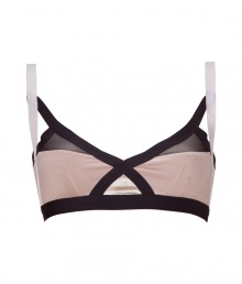Spearheading the innerwear-as-outerwear trend, VPLs easy to layer pieces offer a fashion-forward alternative to lingerie - Two-tone multi-strap front with multicolored soft half-cups, adjustable straps - Pair with matching panties for stylish lounging or under a low-cut sleeveless top Spearheading the innerwear-as-outerwear trend, VPLs easy to layer pieces offer a fashion-forward alternative to lingerie - Two-tone multi-strap front with multicolored soft half-cups, adjustable straps - Pair with matching panties for stylish lounging or under a low-cut sleeveless top
