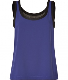 Boasting two-times the style, this two-tone tank from Marc by Marc Jacobs features a contrasting sheer back for a sporty-chic look - Scoop neck, sleeveless, A-line silhouette, two-tone with semi-sheer netted back - Loosely fitted - Style with skinny jeans, an oversized cardigan, and retro-inspired trainers Boasting two-times the style, this two-tone tank from Marc by Marc Jacobs features a contrasting sheer back for a sporty-chic look - Scoop neck, sleeveless, A-line silhouette, two-tone with semi-sheer netted back - Loosely fitted - Style with skinny jeans, an oversized cardigan, and retro-inspired trainers