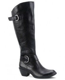 Born's Kylli boots have an angled shaft that sets them apart from the rest. Buckled straps finish the look with subtle shine. Born's Kylli boots have an angled shaft that sets them apart from the rest. Buckled straps finish the look with subtle shine.