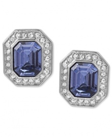 Classic glamour. Carolee's clip-on earrings feature an emerald-cut glass stone surrounded by glass accents to make this pair the center of attention. Clip-on backing for non-pierced ears. Crafted from silver-tone mixed metal. Approximate drop: 3/4 inch. Classic glamour. Carolee's clip-on earrings feature an emerald-cut glass stone surrounded by glass accents to make this pair the center of attention. Clip-on backing for non-pierced ears. Crafted from silver-tone mixed metal. Approximate drop: 3/4 inch.