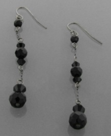 Dazzle them with these dangly earrings by Charter Club featuring jet black beads set in silvertone mixed metal. Approximate drop: 3 inches. Dazzle them with these dangly earrings by Charter Club featuring jet black beads set in silvertone mixed metal. Approximate drop: 3 inches.
