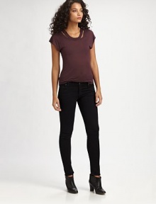 Cutout neckline and a touch of silk update this style standout. Cutout roundneckShort sleevesLonger length hits below the hips90% modal/10% silkDry cleanMade in USAAdditional Information Women's Premier Designer & Contemporary Size Guide Cutout neckline and a touch of silk update this style standout. Cutout roundneckShort sleevesLonger length hits below the hips90% modal/10% silkDry cleanMade in USAAdditional Information Women's Premier Designer & Contemporary Size Guide
