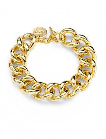 THE LOOKOversized links18k electroplated goldToggle clasp with logo charmTHE MEASUREMENTLength, about 8ORIGINMade in Italy THE LOOKOversized links18k electroplated goldToggle clasp with logo charmTHE MEASUREMENTLength, about 8ORIGINMade in Italy