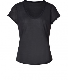 Build the foundations of cool layered looks starting with Vinces semi-sheer scoop neck tee - Rolled scoop neckline, short sleeves, semi-sheer - Loosely fitted - Wear with practically anything for that effortless cool look Build the foundations of cool layered looks starting with Vinces semi-sheer scoop neck tee - Rolled scoop neckline, short sleeves, semi-sheer - Loosely fitted - Wear with practically anything for that effortless cool look