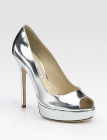 Shiny metallic leather adds a touch of twinkle to this classic platform design. Self-covered heel, 5 (125mm)Island platform, 1 (25mm)Compares to a 4 heel (100mm)Patent leather upperLeather liningBuffed leather solePadded insoleMade in Italy Shiny metallic leather adds a touch of twinkle to this classic platform design. Self-covered heel, 5 (125mm)Island platform, 1 (25mm)Compares to a 4 heel (100mm)Patent leather upperLeather liningBuffed leather solePadded insoleMade in Italy