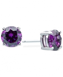 Celebrate your favorite month of the year with these February birthstone earrings by CRISLU. Stud earrings feature round-cut, amethyst-colored cubic zirconias (3 ct. t.w.) set in sterling silver with a platinum finish. Approximate diameter: 1/4 inch. Celebrate your favorite month of the year with these February birthstone earrings by CRISLU. Stud earrings feature round-cut, amethyst-colored cubic zirconias (3 ct. t.w.) set in sterling silver with a platinum finish. Approximate diameter: 1/4 inch.