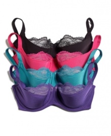 The best of both worlds. Smooth shaping and flirty lace combine on the cups of the Double Drama balconette bra from B.Tempt'd by Wacoal. Style #953109 The best of both worlds. Smooth shaping and flirty lace combine on the cups of the Double Drama balconette bra from B.Tempt'd by Wacoal. Style #953109