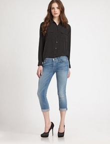 Your favorite skinny silhouette, cropped and rolled for a refreshing fit.THE FITSkinny fitRise, about 7¾Inseam, about 23THE DETAILSZip flyFive-pocket style98% cotton/2% spandexMachine washMade in USA of imported fabricModel shown is 5'9½ (176cm) wearing US size 4. Your favorite skinny silhouette, cropped and rolled for a refreshing fit.THE FITSkinny fitRise, about 7¾Inseam, about 23THE DETAILSZip flyFive-pocket style98% cotton/2% spandexMachine washMade in USA of imported fabricModel shown is 5'9½ (176cm) wearing US size 4.
