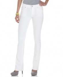 A slight flare at the hem balances out these bright white jeans from Else! Perfect for pairing with heels and platforms. A slight flare at the hem balances out these bright white jeans from Else! Perfect for pairing with heels and platforms.