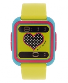 A delightfully funky take on wristwatch style, by Betsey Johnson. A delightfully funky take on wristwatch style, by Betsey Johnson.