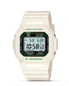 The G-Shock is an environmentally friendly watch. With solar powered technology, full auto backlight. Features world time and a daily alarm with snooze button. Strap with buckle closure. The G-Shock is an environmentally friendly watch. With solar powered technology, full auto backlight. Features world time and a daily alarm with snooze button. Strap with buckle closure.